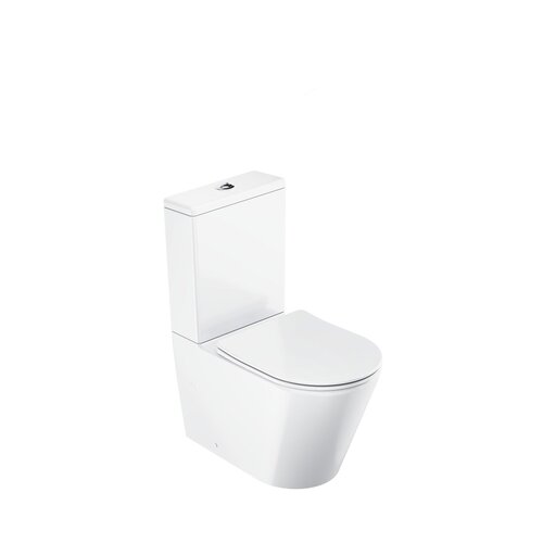 Ravak / Sanitary ceramics / Elegant RimOff Monoblock toilet set - (356x618x828)